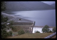 Lake Eildon in the late 1960s. Overflowing, which it rarely does now.